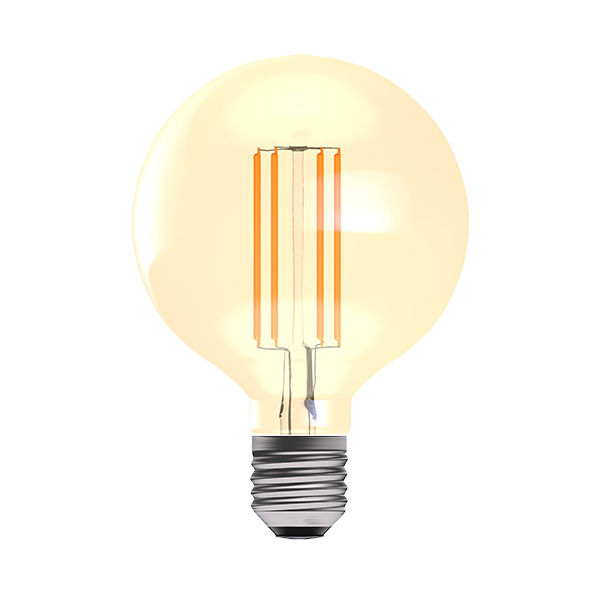 LED 3.3W Dimmable Amber Filament Globe - 95mm - ES - 2200K